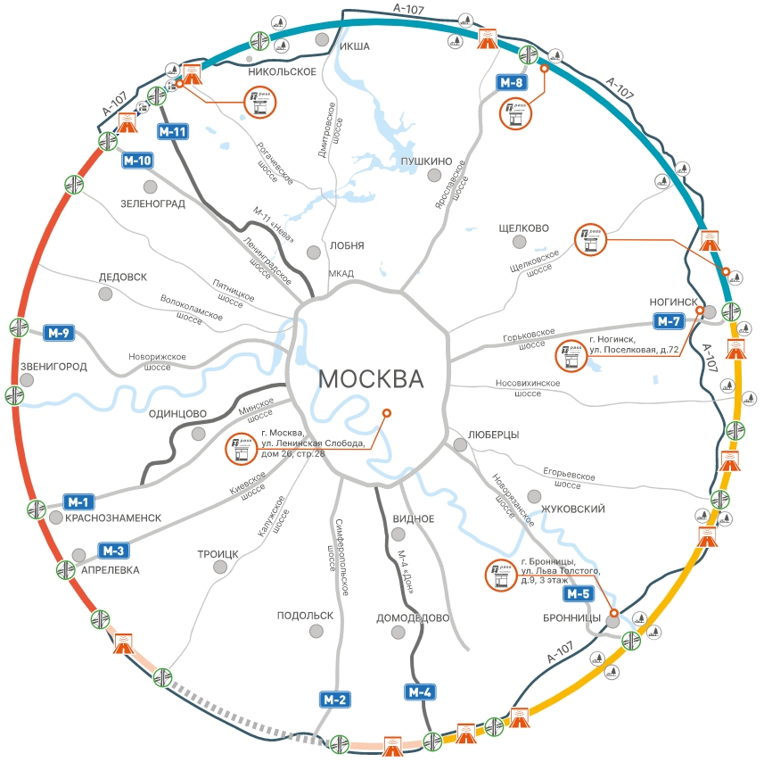 Новый мкад вокруг москвы схема