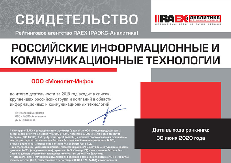 �������-���� ������� ���� ������� � ������ ���������� IT- �������� RAEX � 2019 ����